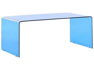 Couchtisch KENDALL Sicherheitsglas Blau
