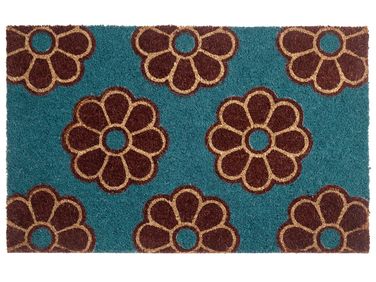 Doormat KULIK Blue 50 x 80 cm Flower Coir