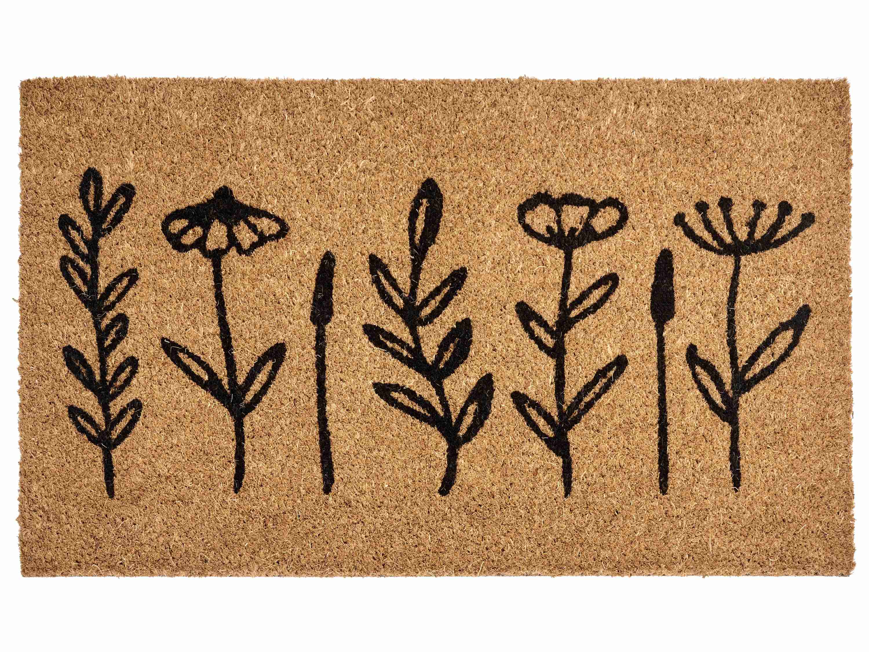 Doormat AGIAK Natural 40 x 60 cm Flower Coir
