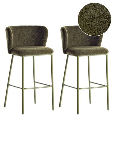 Set mit 2 Barstühlen MINA II Grün