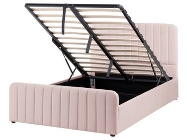 Ottoman Bed LUNAN Pastel Pink 120 x 200 cm (EU Small Double)