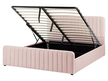 Ottoman Bed LUNAN Pastel Pink 160 x 200 cm (EU King Size)