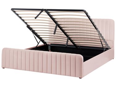 Ottoman Bed LUNAN Pastel Pink 180 x 200 cm (EU Super King)