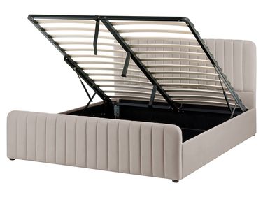 Ottoman Bed LUNAN Taupe 160 x 200 cm (EU King Size)