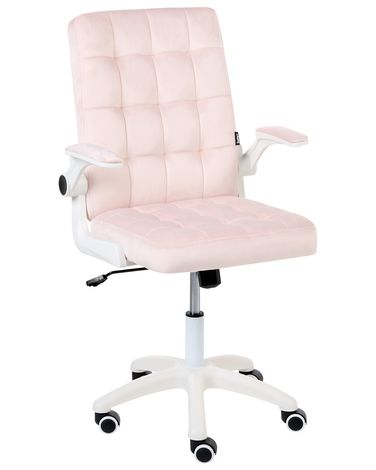 Bürostuhl DANDY Samtstoff Pastellrosa