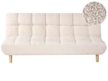 Schlafsofa 2-Sitzer RISOR Bouclé Cremeweiß
