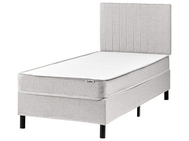 Boxspringbett Stoff COUNTESS 90 x 200 cm Hellgrau
