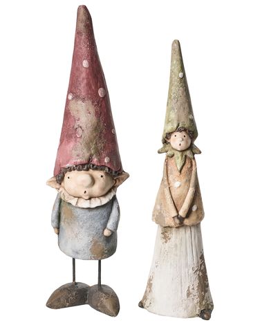 Gartenskulptur 2er Set GREVA Zwerg Bunt