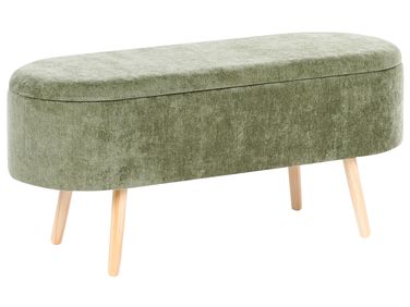 Upholstered Storage Bench OKLAHOMA Chenille Green