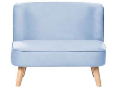 Kindersofa RISBY Samtstoff Hellblau