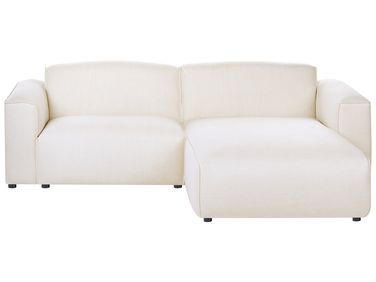 Ecksofa 3-Sitzer FAABORG Stoff Cremeweiß linksseitig