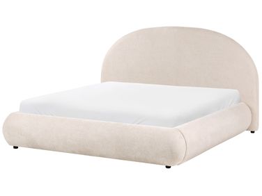 Bett mit Stauraum GRASSE Stoff Hellbeige 160 x 200 cm