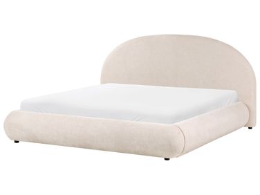 Bett mit Stauraum GRASSE Stoff Hellbeige 180 x 200 cm