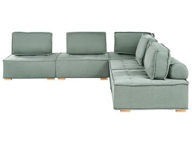 Modul Ecksofa 5-Sitzer TIBRO linksseitig Hellgrün Stoff