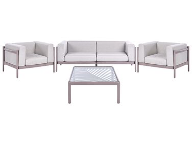 Lounge Set mit Tisch 4-Sitzer FERRETTI Taupe