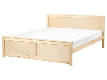 Bett mit Lattenrost Kiefernholz DAUPHIN 160 x 200 cm Hellbraun