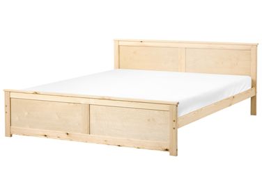 Bett mit Lattenrost Kiefernholz DAUPHIN 180 x 200 cm Hellbraun