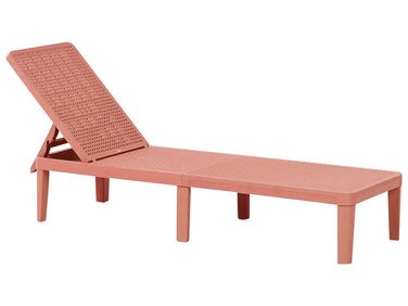 Sonnenliege OSSIMO mit Relaxfunktion Kunststoff Rot