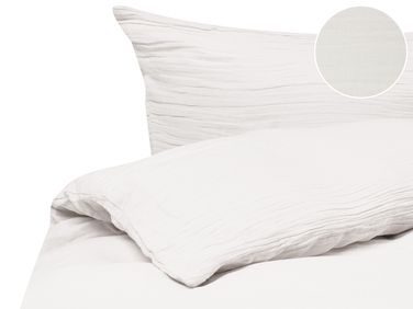 Bettwäsche-Set SUMNER Baumwollmusselin 200 x 200 cm Cremeweiß