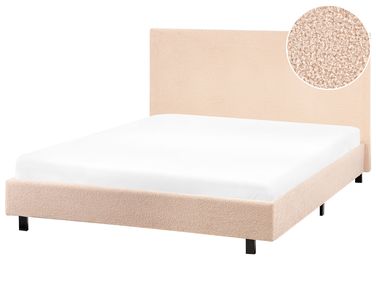 Bed Boucle ALBI 120 x 200 cm (EU Small Double) Beige