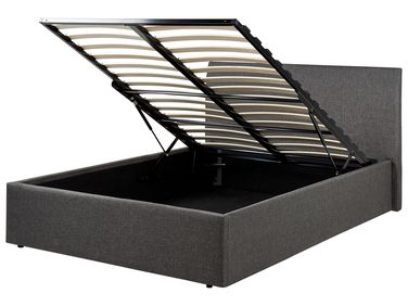 Bett mit Stauraum ORBEY Stoff Grau 120 x 200 cm