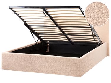 Bett mit Stauraum ORBEY Bouclé Beige 120 x 200 cm