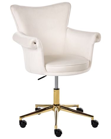 Desk Chair VELENCIA Velvet Off-White