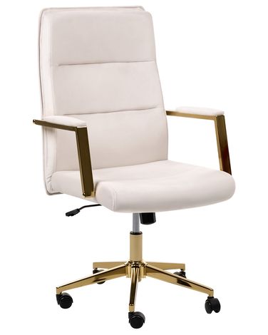 Chefsessel DEMURE Samtstoff Hellbeige
