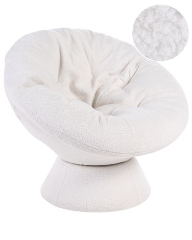 Drehsessel RINGSTED Bouclé Cremeweiß