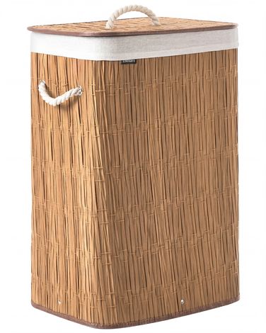 Laundry Basket with Lid TRANCURA Fabric Brown 72 L