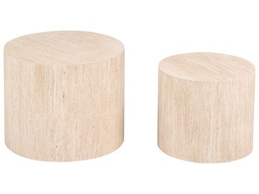 Couchtisch 2er Set MANTI Travertinoptik