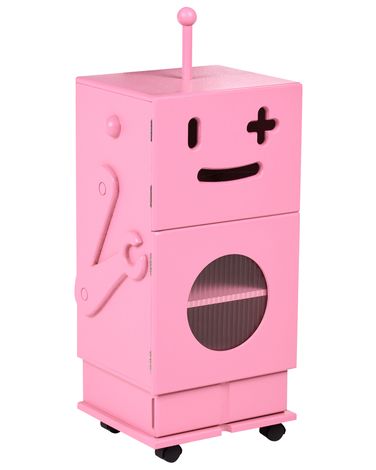 Cabinet EDGAR 89 cm Pink with Wheels