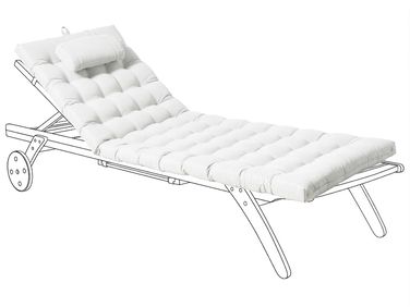 Liegenauflage CESANA PREMIUM 192 x 56 cm Cremeweiß