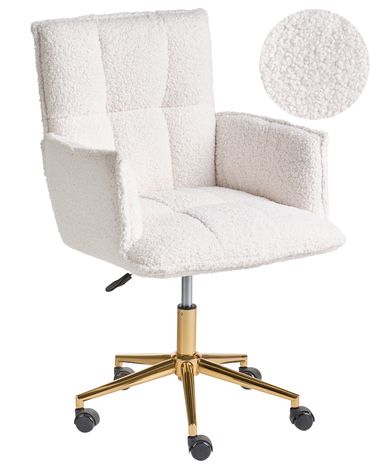 Desk Chair MANULU Boucle White