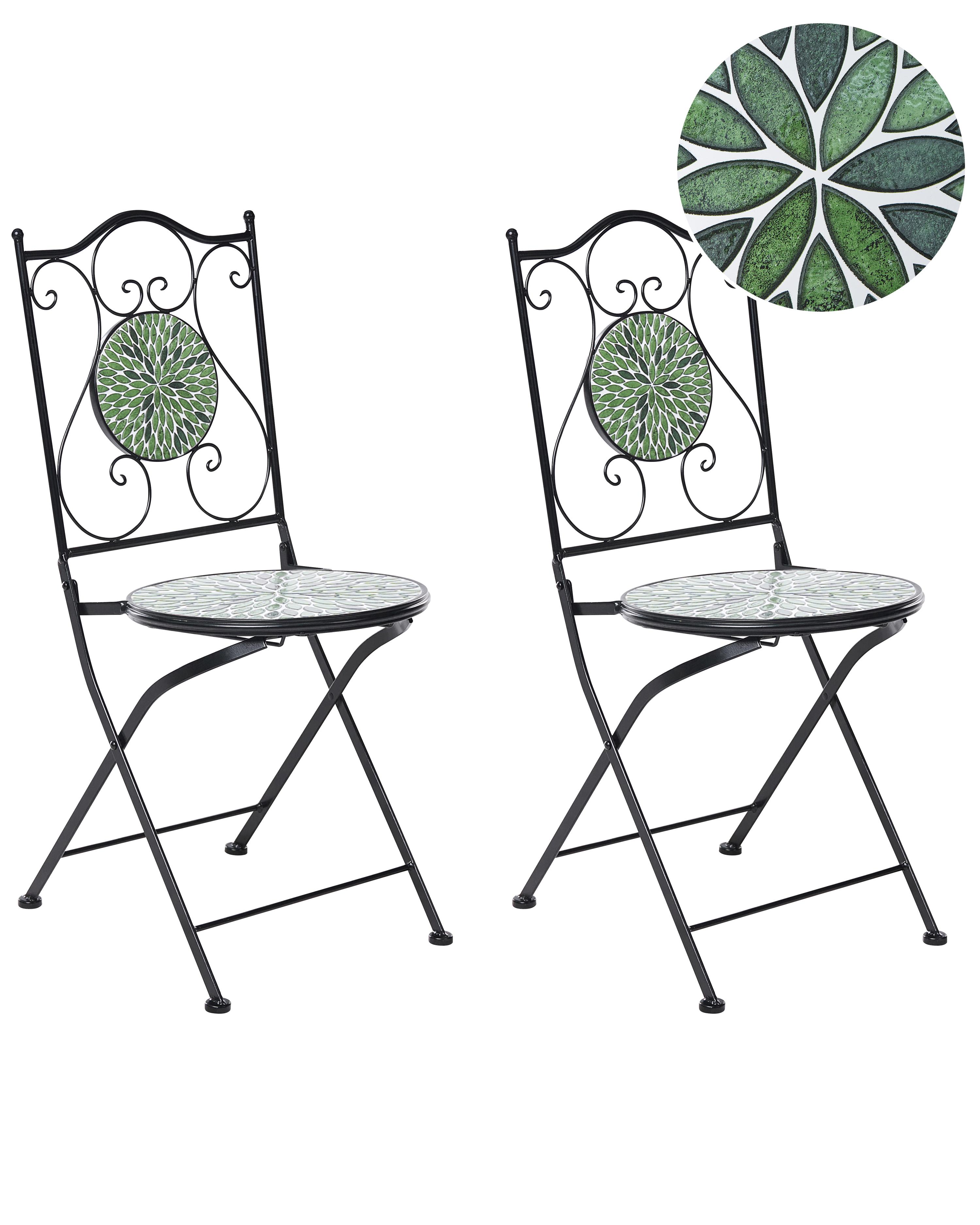 Gartenstuhl 2er Set CIVATE Metall Schwarz