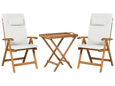 Bistro Set JAVA PREMIUIM Acacia Wood Off-White