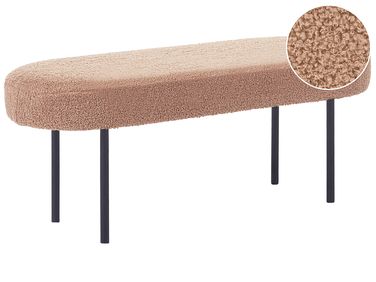Upholstered Bench WOLFEBORO Boucle Light Brown