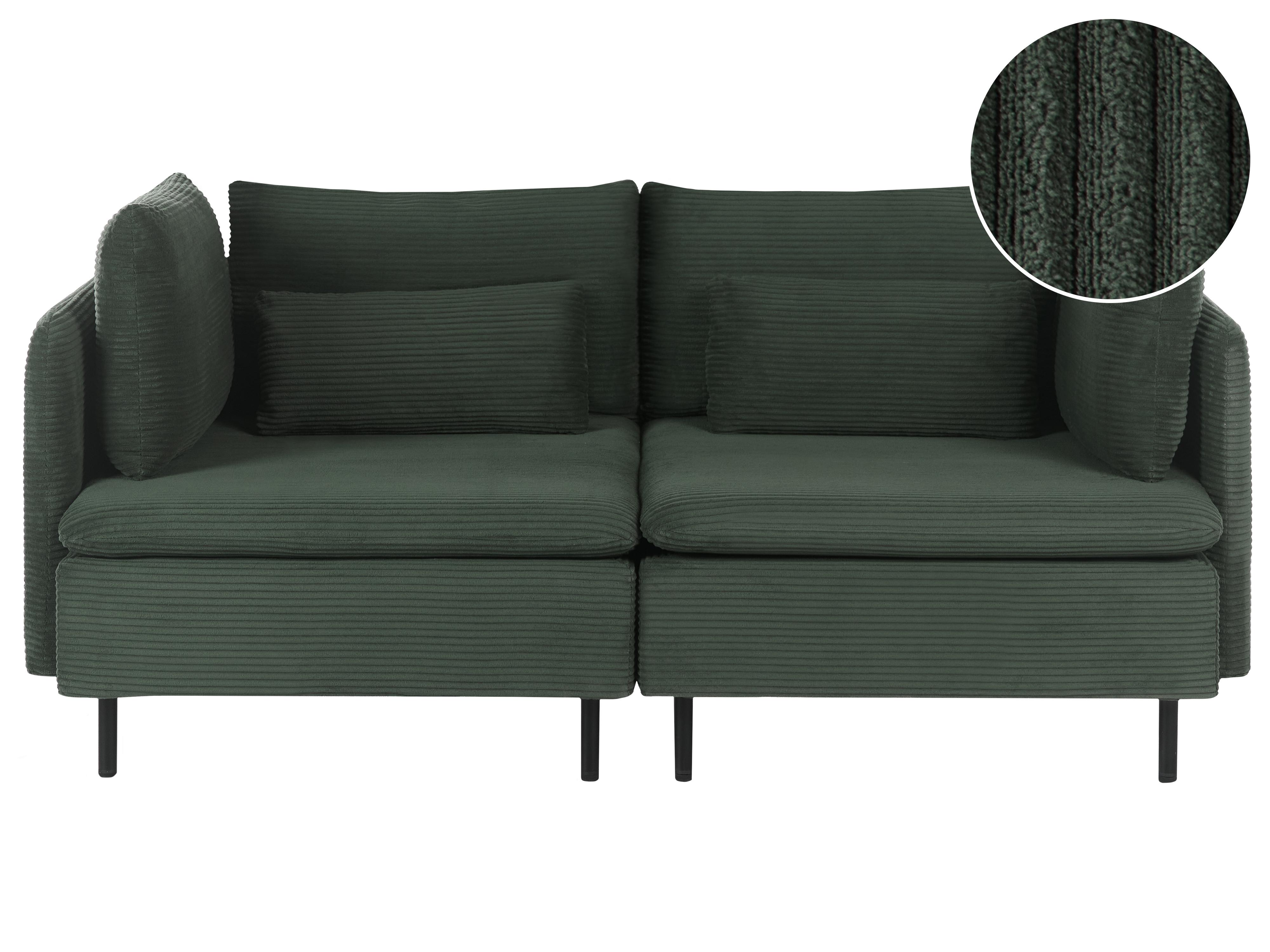 Modulsofa 2-Sitzer EGERIS Dunkelgrün Cord