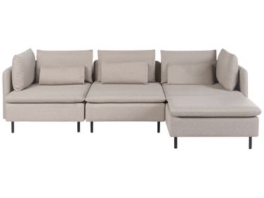 Modul Ecksofa 3-Sitzer EGERIS Stoff Beige linksseitig
