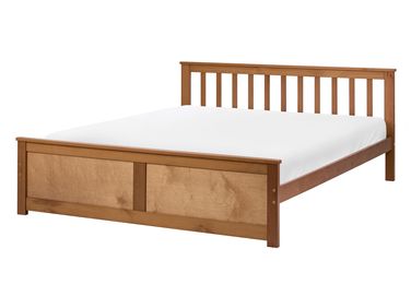 Bett mit Lattenrost Kiefernholz OLENDON 140 x 200 cm Braun