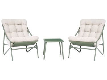 Garden Lounge Set with Table 2 Seater MOLVENO Beige/ Green Metal