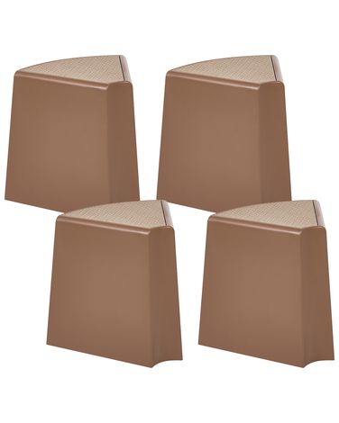 Gartenhocker 4er Set EVROS Braun