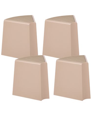 Gartenhocker 4er Set EVROS Beige