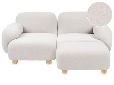 Modulsofa 2-Sitzer AMLI Cremeweiß Bouclé mit Ottomane