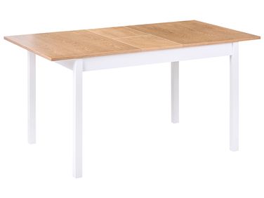 Ausziehbarer Esstisch HOUSTON Hellbraun / Weiß 120/150 cm 90 cm Kiefernholz
