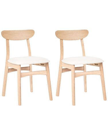 Esszimmerstuhl 2er Set DOYLE Holz Hellbraun / Hellbeige