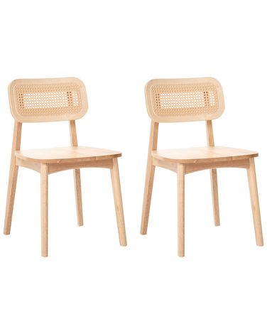 Esszimmerstuhl 2er Set KENO Holz Hellbraun