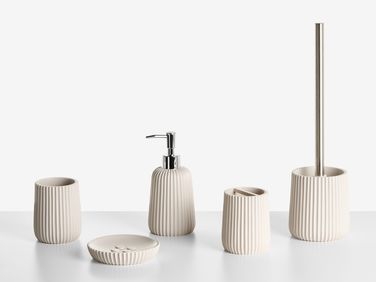 5-Piece Bathroom Accessories Set POZUZO Beige