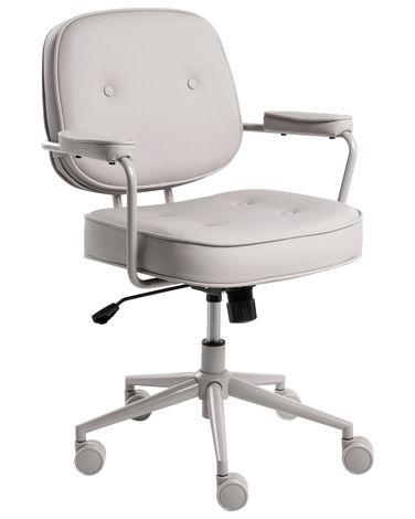 Desk Chair PARAMUS Faux Leather Grey