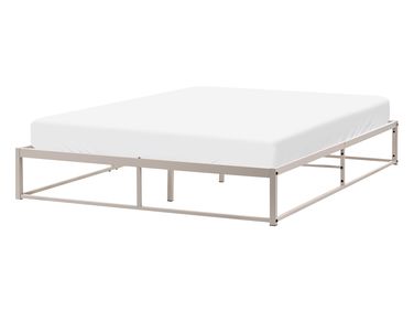 Bett ohne Kopfteil Metall VIRY 140 x 200 cm Hellbeige